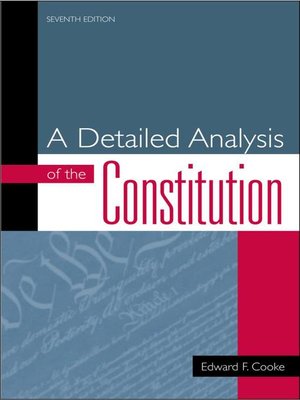 cover image of A Detailed Analysis of the Constitution